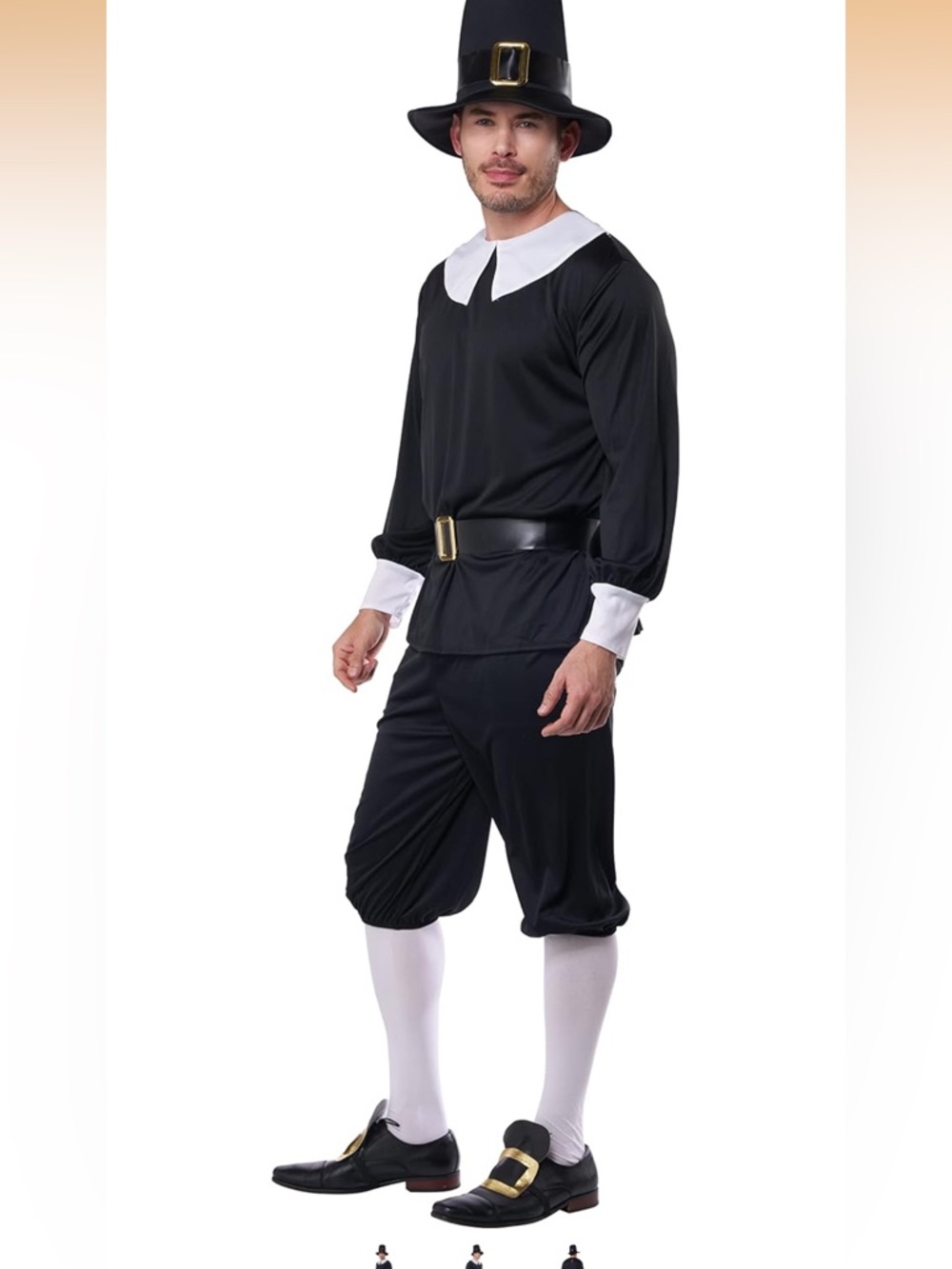 Pilgrim Men Costume, Men Size XL, Men's X-Large (44-46): Chest 46″, Waist 40″